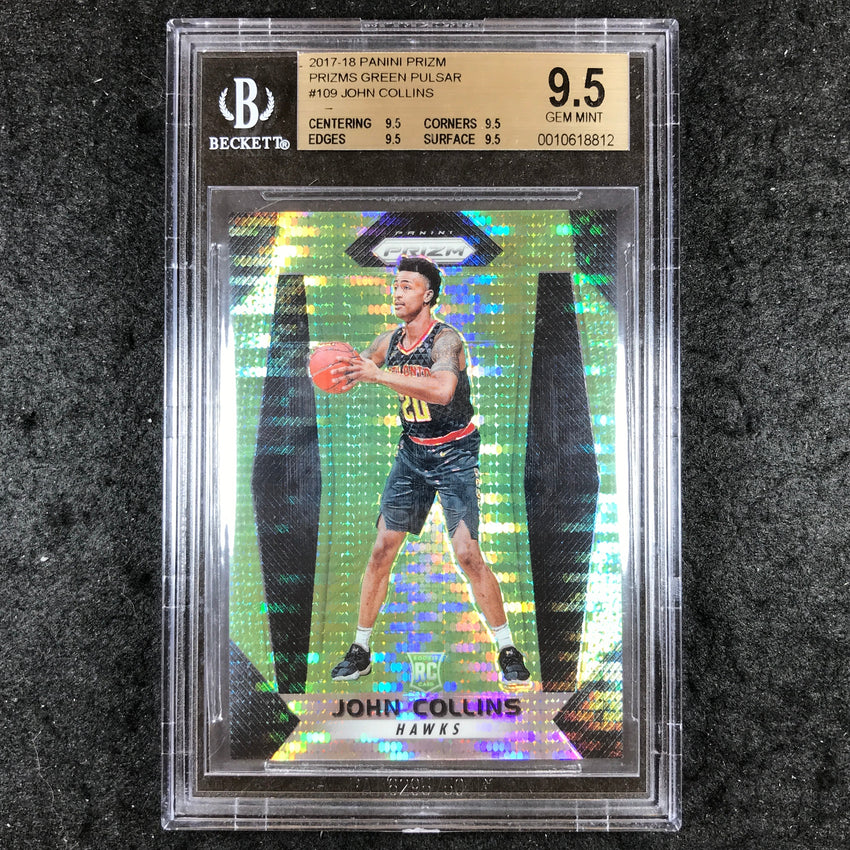 2017 Panini Prizm JOHN COLLINS Rookie Green Pulsar 12/25 #109 BGS 9.5 (812)