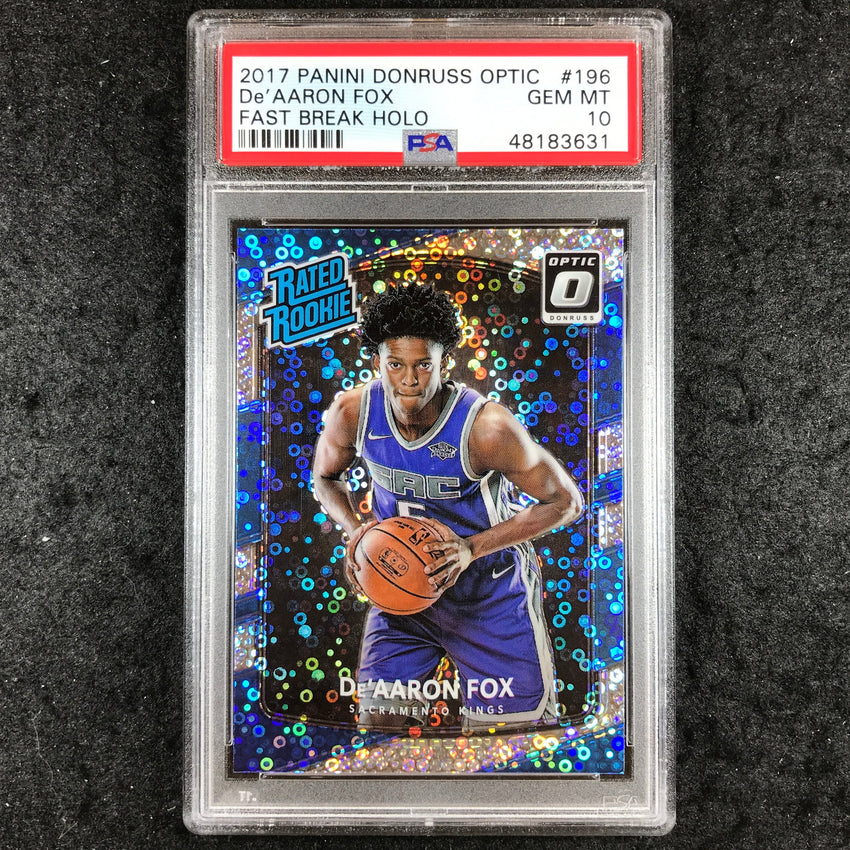 2017 Donruss Optic DE'AARON FOX Rated Rookie Fast Break Holo #196 PSA 10 (631)