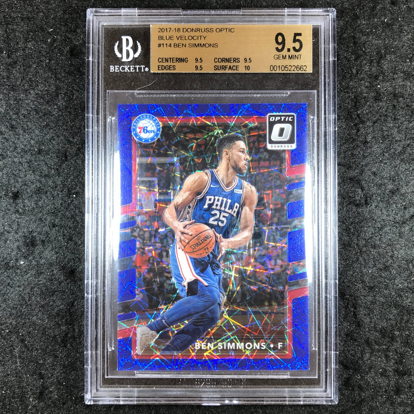 2017 Donruss Optic Blue BEN SIMMONS Blue Velocity #114 BGS 9.5 (662)