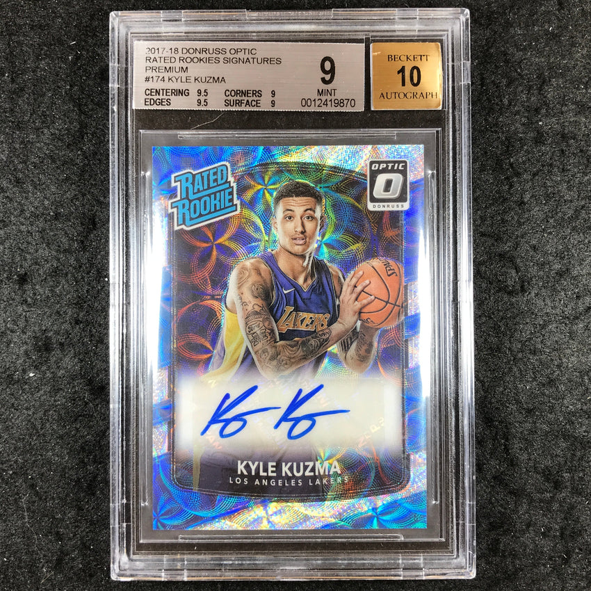 2017 Donruss Optic KYLE KUZMA Rated Rookies Auto Prem 13/25 #174 BGS 9/10 (870)