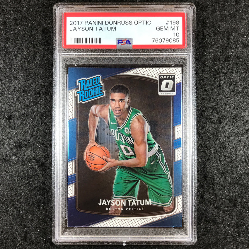 2017 Optic JAYSON TATUM Rated Rookie Base #198 PSA 10 (085)