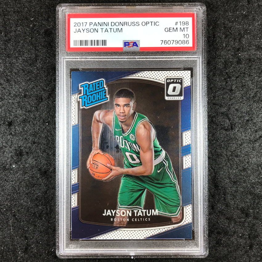 2017 Optic JAYSON TATUM Rated Rookie Base #198 PSA 10 (086)