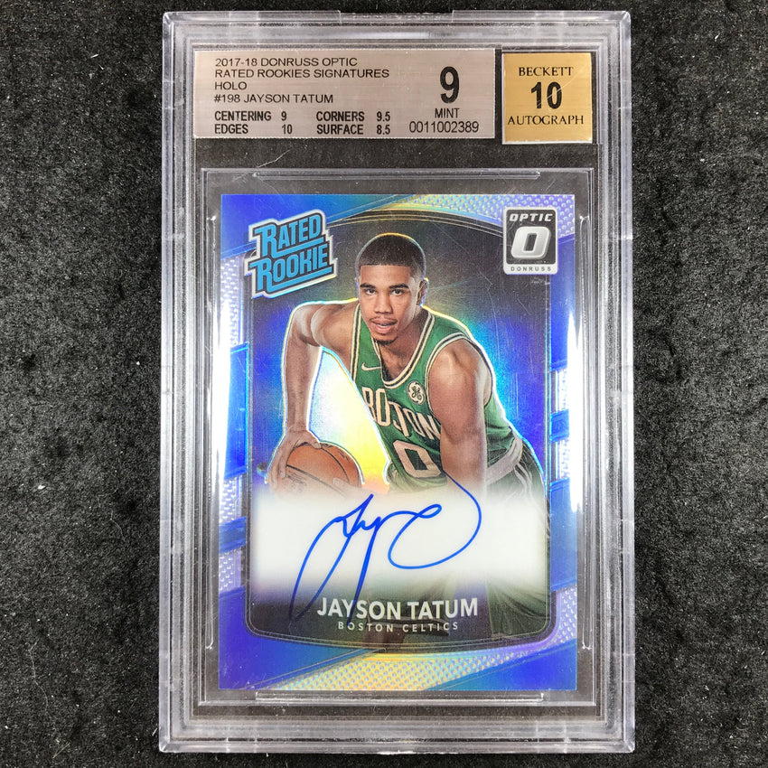 2017 Donruss Optic JAYSON TATUM Rated Rookie Auto Holo #198 BGS 9/10 (389)