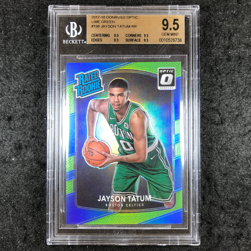 2017 Donruss Optic JAYSON TATUM Rated Rookie Green 86/175 #198 BGS 9.5 (738)