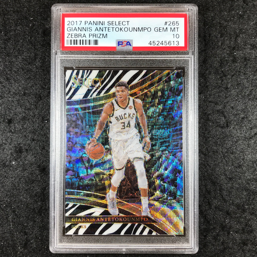 2017 Panini Select GIANNIS ANTETOKOUNMPO Zebra Prizm #265 PSA 10 (613)