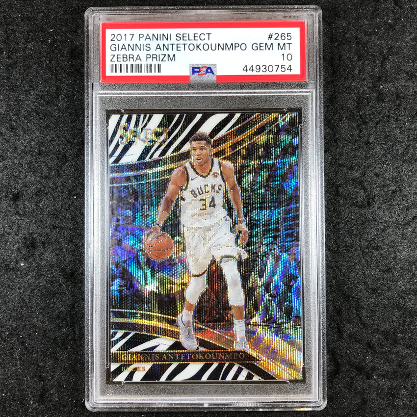 2017 Panini Select GIANNIS ANTETOKOUNMPO Zebra Prizm #265 PSA 10 (754)