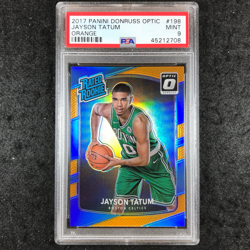 2017 Donruss Optic JAYSON TATUM Rated Rookie Orange 105/199 #198 PSA 9 (708)