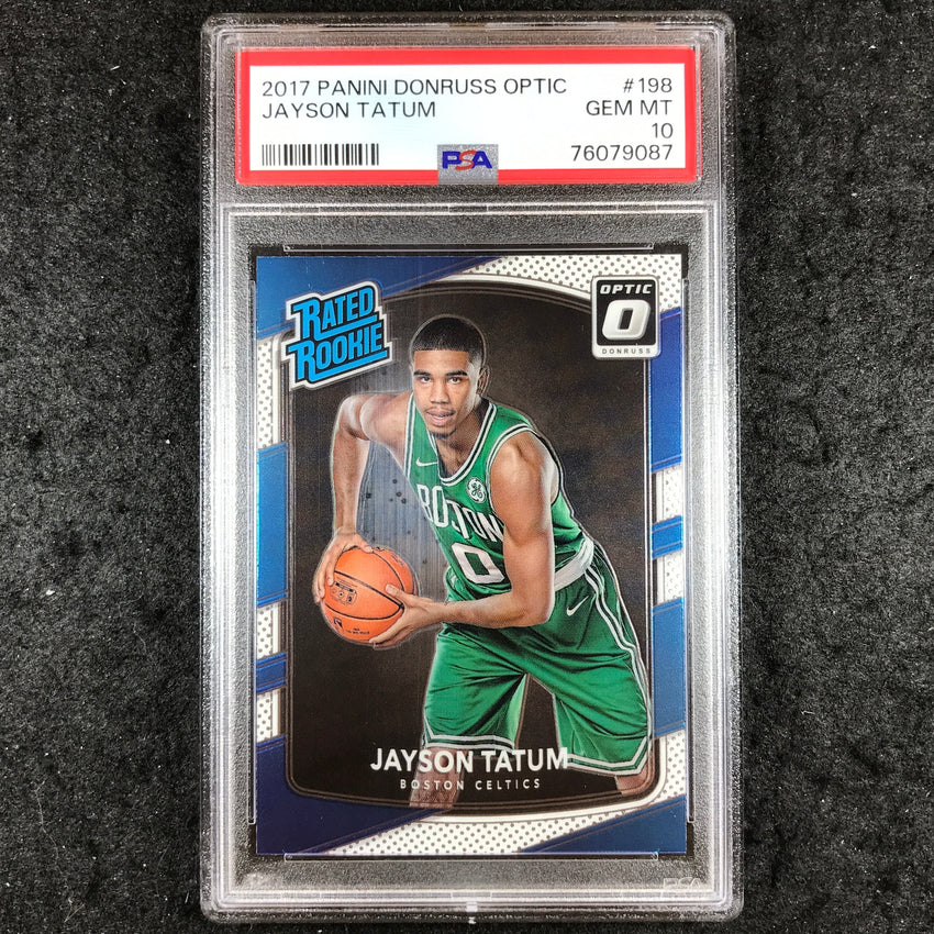 2017 Optic JAYSON TATUM Rated Rookie Base #198 PSA 10 (087)