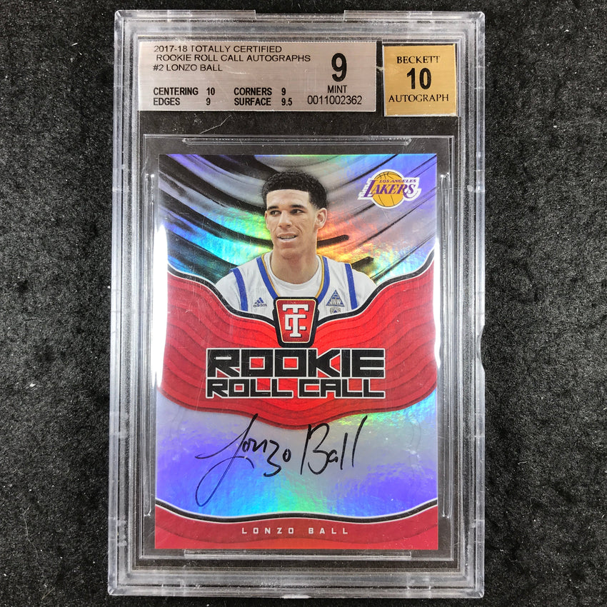 2017 Totally Certified LONZO BALL Rookie Roll Call Autographs #2 BGS 9/10 (362)