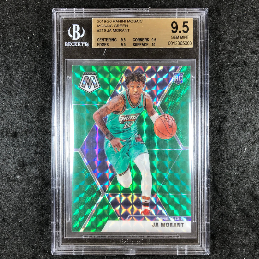 2019 Panini Mosaic JA MORANT Rookie Mosaic Green #219 BGS 9.5 (003