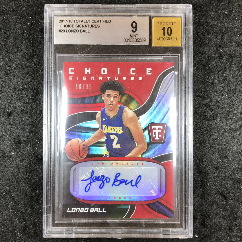 2017 Totally Certified LONZO BALL Rookie Choice Auto 18/35 #20 BGS 9/10 (589)