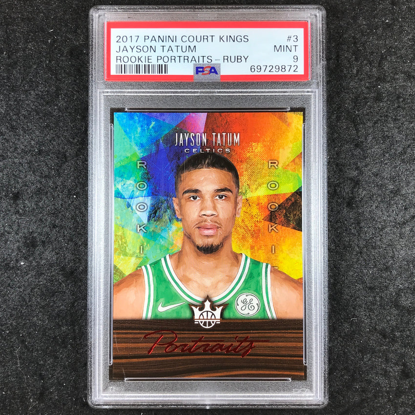 2017 Panini Court Kings JAYSON TATUM Rookie Portraits Ruby 10/65 #3 PSA 9 (872)