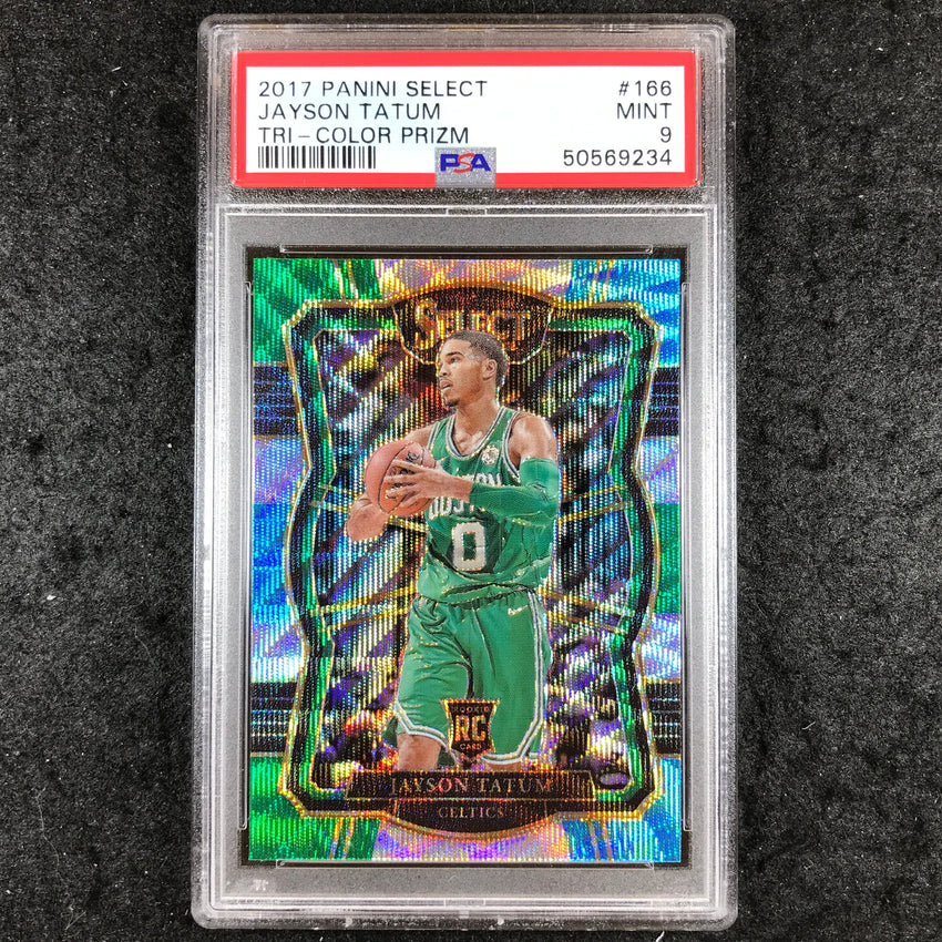 2017 Panini Select JAYSON TATUM Rookie Tri-Color Prizm #166 PSA 9 (234)
