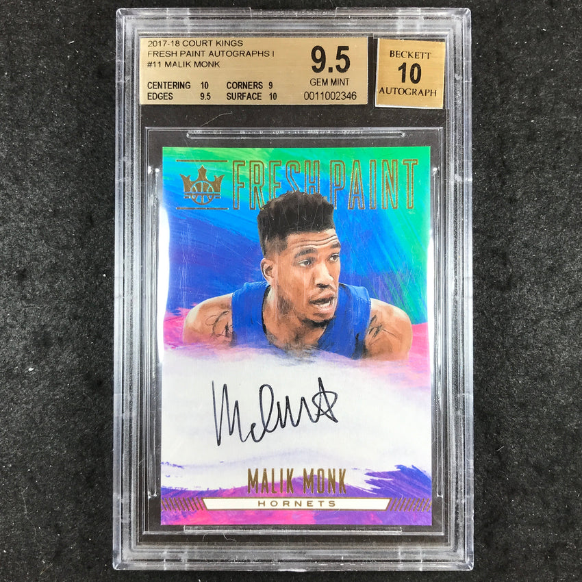 2017 Court Kings MALIK MONK Fresh Paint Rookie Auto #11 BGS 9.5/10 (346)
