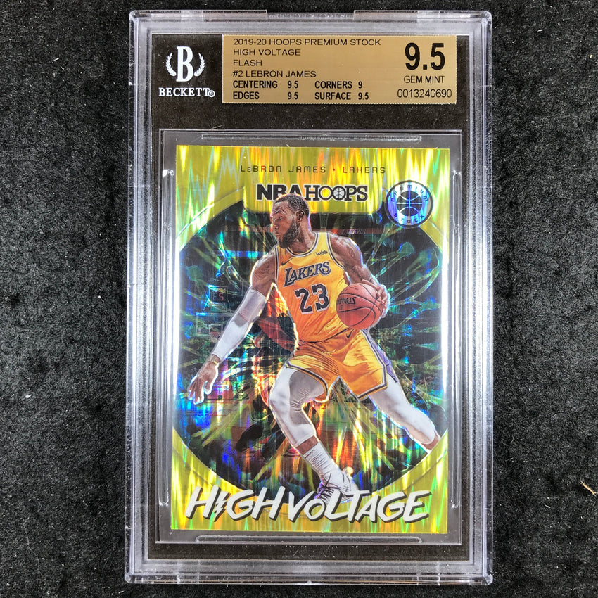 2019 Hoops Premium Stock LEBRON JAMES High Voltage Flash #2 BGS 9.5 (690)