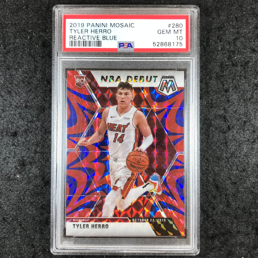 2019 Panini Mosaic TYLER HERRO Rookie Reactive Blue #280 PSA 10 (175)