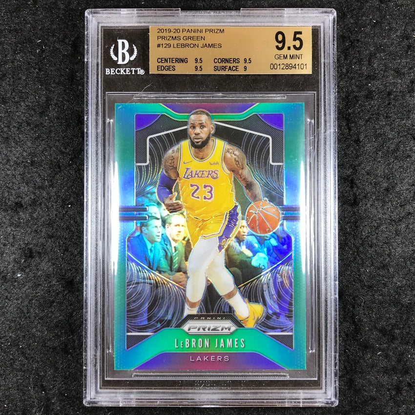 2019 Panini Prizm LEBRON JAMES Green #129 BGS 9.5 (101)