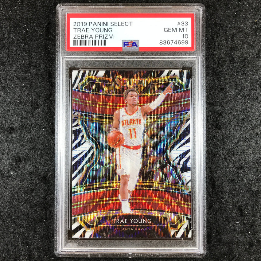 2019 Panini Select TRAE YOUNG Zebra Prizm #33 PSA 10 (699)