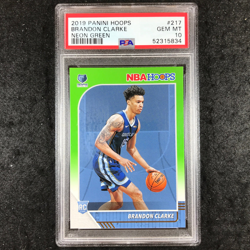 2019 Panini Hoops BRANDON CLARKE Rookie Neon Green #217 PSA 10 (834)