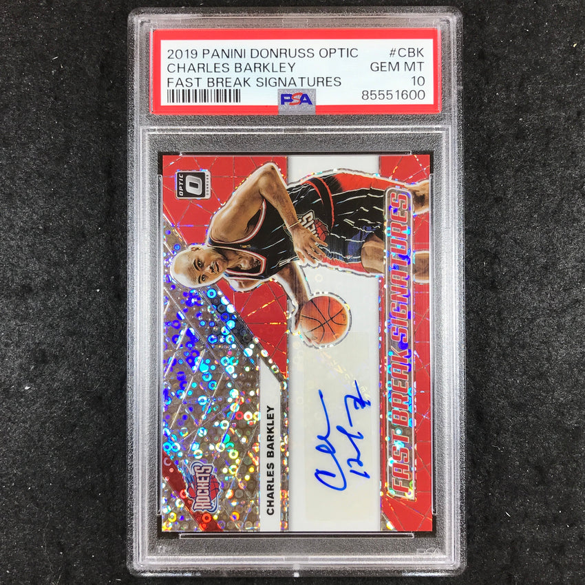 2019 Donruss Optic CHARLES BARKLEY Fast Break Signatures Auto #CBK PSA 10 (600)