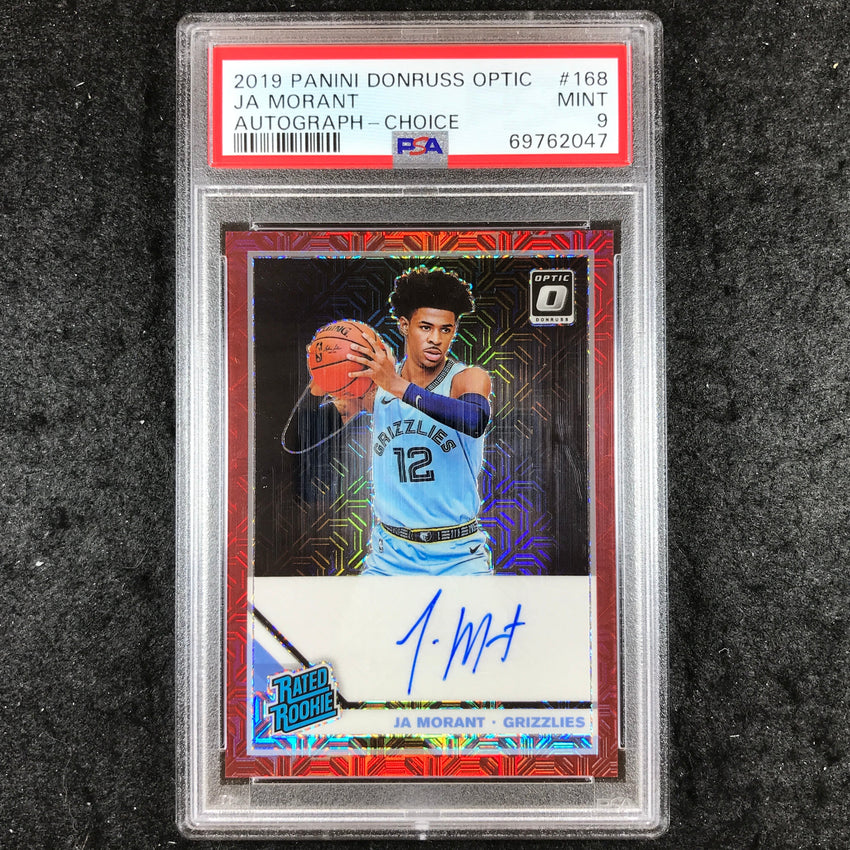 2019 Panini Donruss Optic JA MORANT Rated Rookie Choice Auto #168 PSA 9 (047)