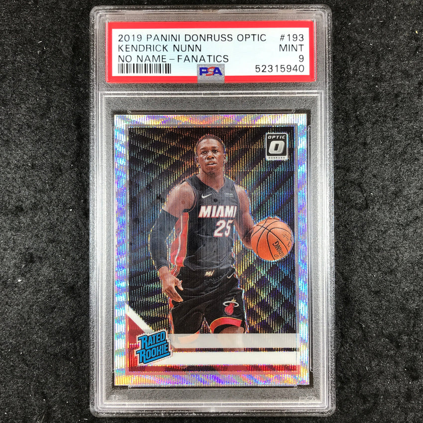 2019 Donruss Optic KENDRICK NUNN Rated Rookie No Name Fanatics #193 PSA 9 (940)