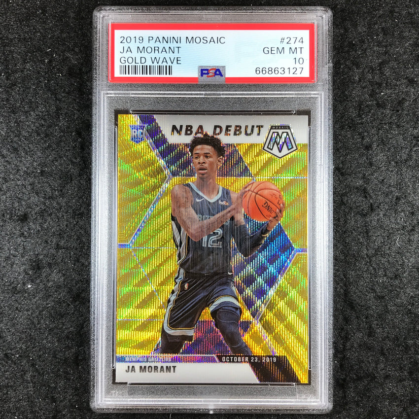 2019 Panini Mosaic JA MORANT Rookie Gold Wave #274 PSA 10 (127)