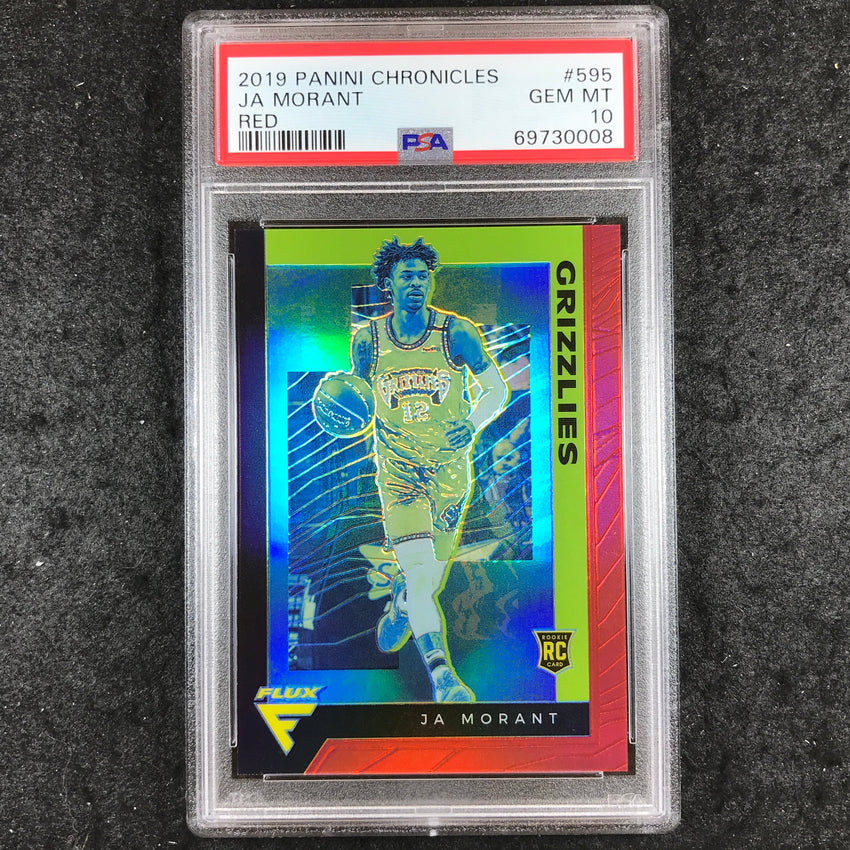 2019 Panini Chronicles JA MORANT Rookie Red 141/149 #595 PSA 10 (008)