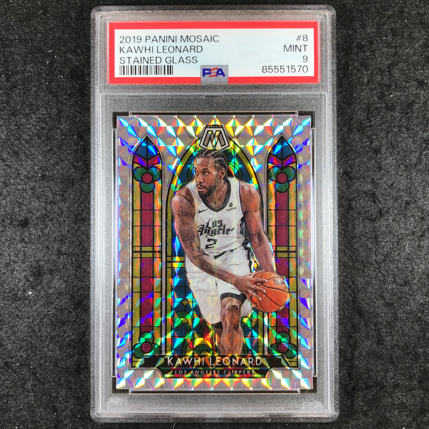 2019 Panini Mosaic KAWHI LEONARD Stained Glass #8 PSA 9 (570)