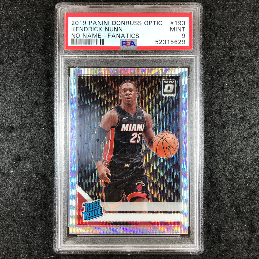2019 Donruss Optic KENDRICK NUNN Rated Rookie No Name Fanatics #193 PSA 9 (629)