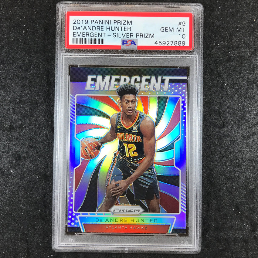 2019 Panini Prizm DE'ANDRE HUNTER Rookie Emergent Silver #9 PSA 10 (889)