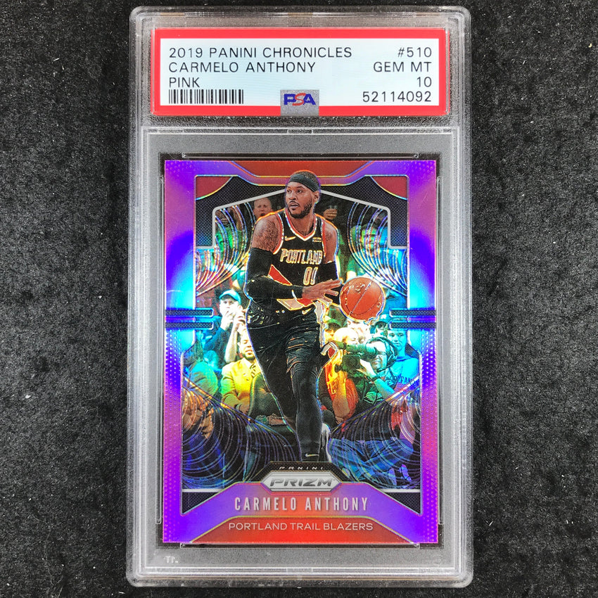 2019 Panini Chronicles CARMELO ANTHONY Prizm Pink #510 PSA 10 (092)