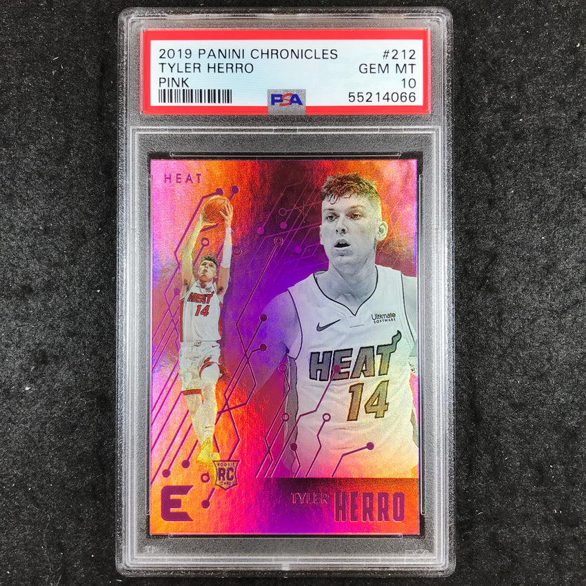 2019 Panini Chronicles TYLER HERRO Essentials Rookie Pink #212 PSA 10 (066)