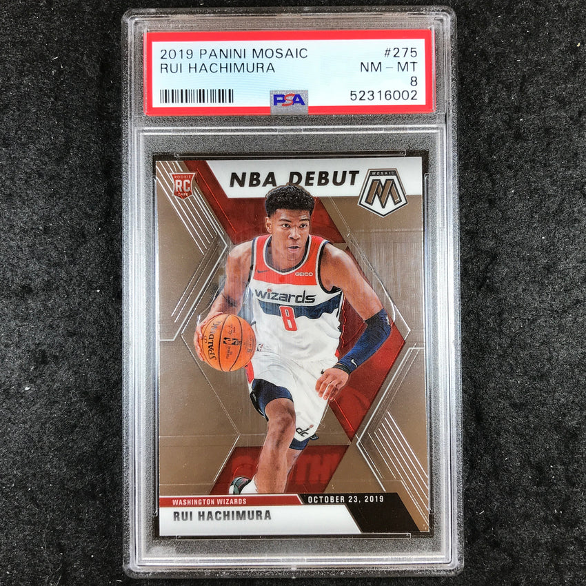 2019 Panini Mosaic RUI HACHIMURA Rookie NBA Debut #275 PSA 8 (002)