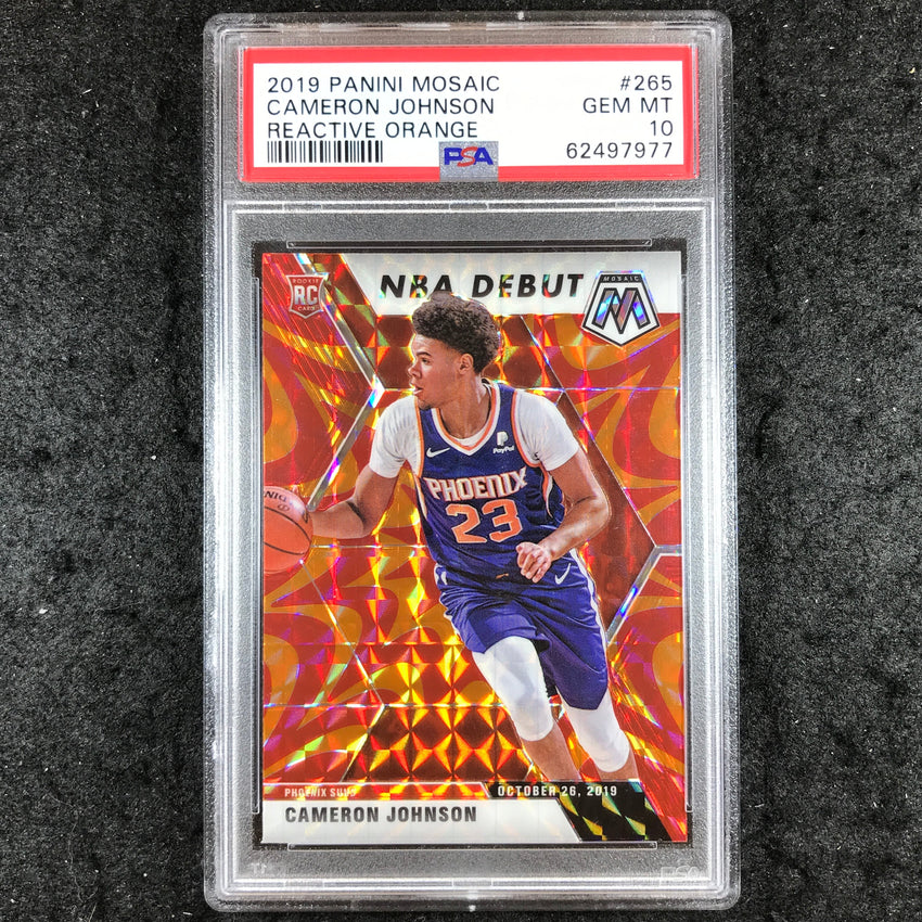 2019 Mosaic CAMERON JOHNSON Rookie NBA Debut Reactive Orange #265 PSA 10 (977)