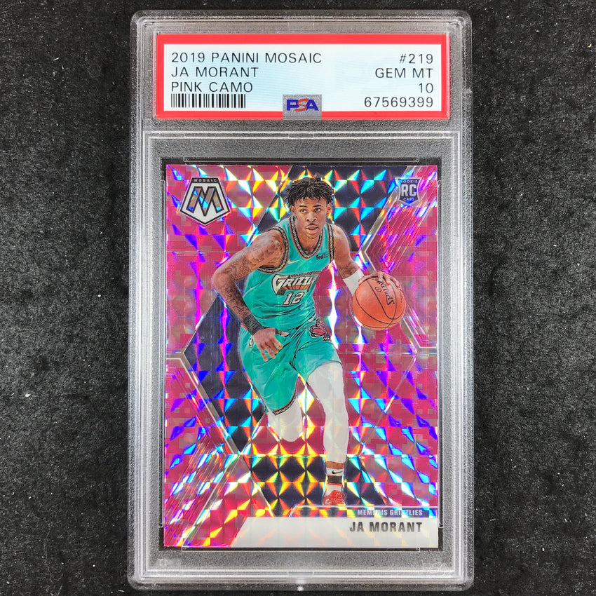 2019 Mosaic JA MORANT Rookie Pink Camo #219 PSA 10 (399)