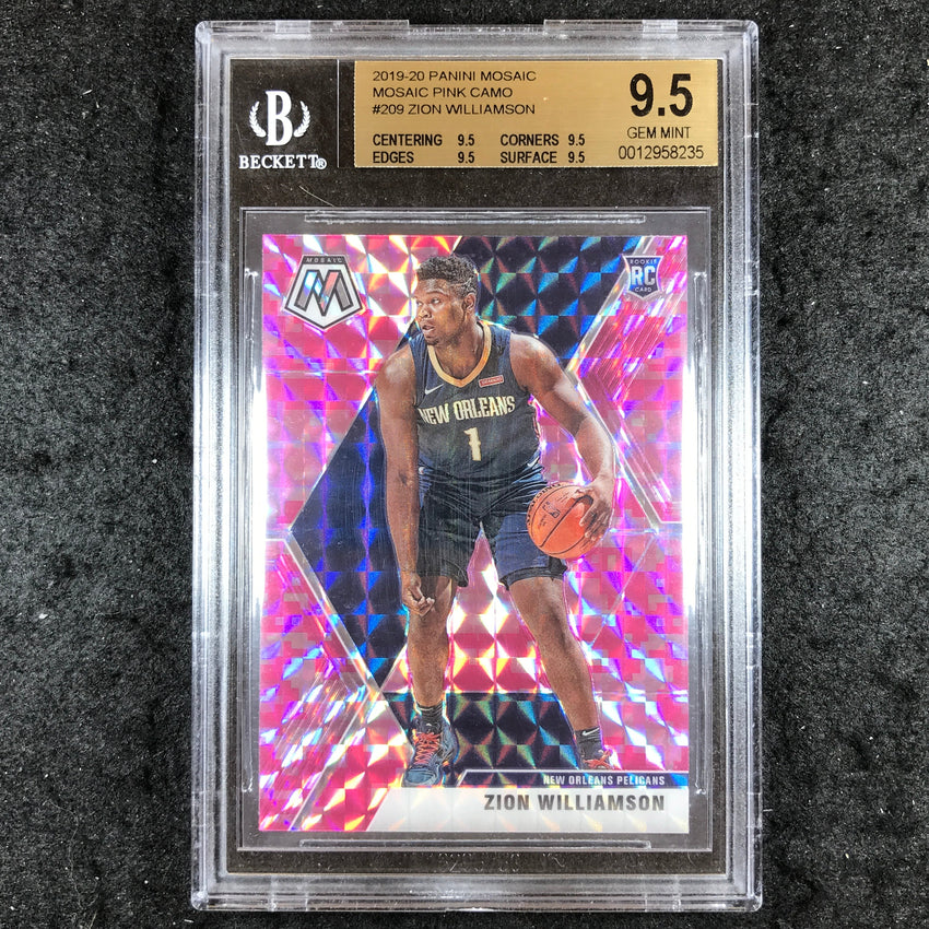 2019 Mosaic ZION WILLIAMSON Rookie Pink Camo #209 BGS 9.5 (235)