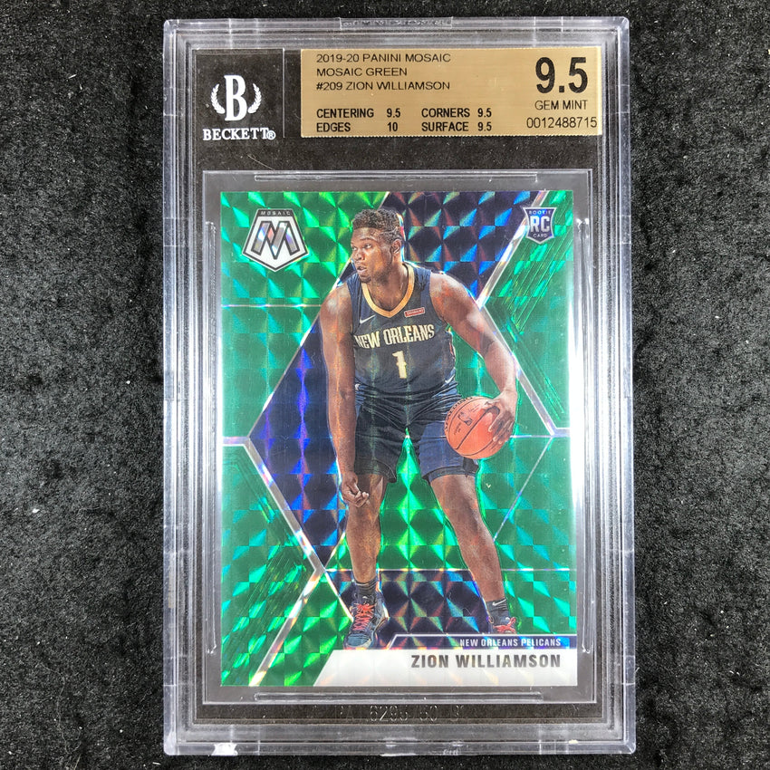 2019 Panini Mosaic ZION WILLIAMSON Rookie Mosaic Green #209 BGS 9.5 (715)