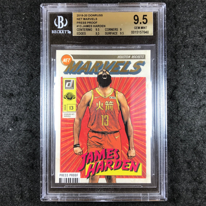 2019 Donruss JAMES HARDEN Net Marvels Press Proof #13 BGS 9.5 (848)