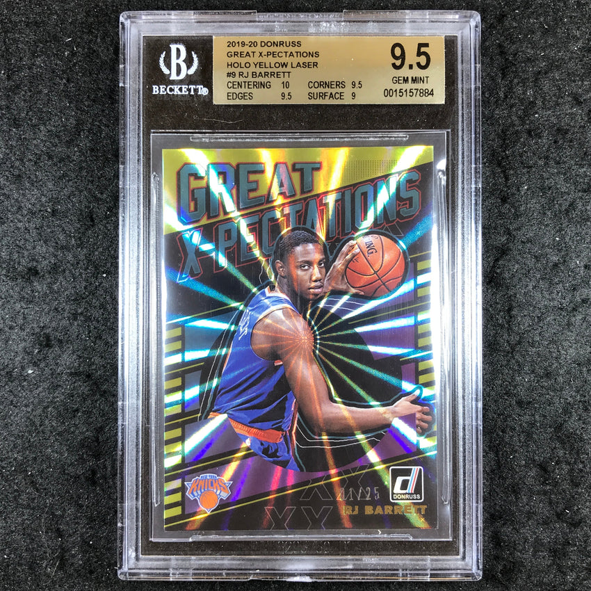 2019 Donruss RJ BARRETT Rookie Great X-Pectations Yellow 1/25 #9 BGS 9.5 (884)