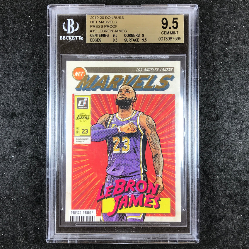 2019 Donruss LEBRON JAMES Net Marvels Press Proof Gold #19 BGS 9.5 (595)