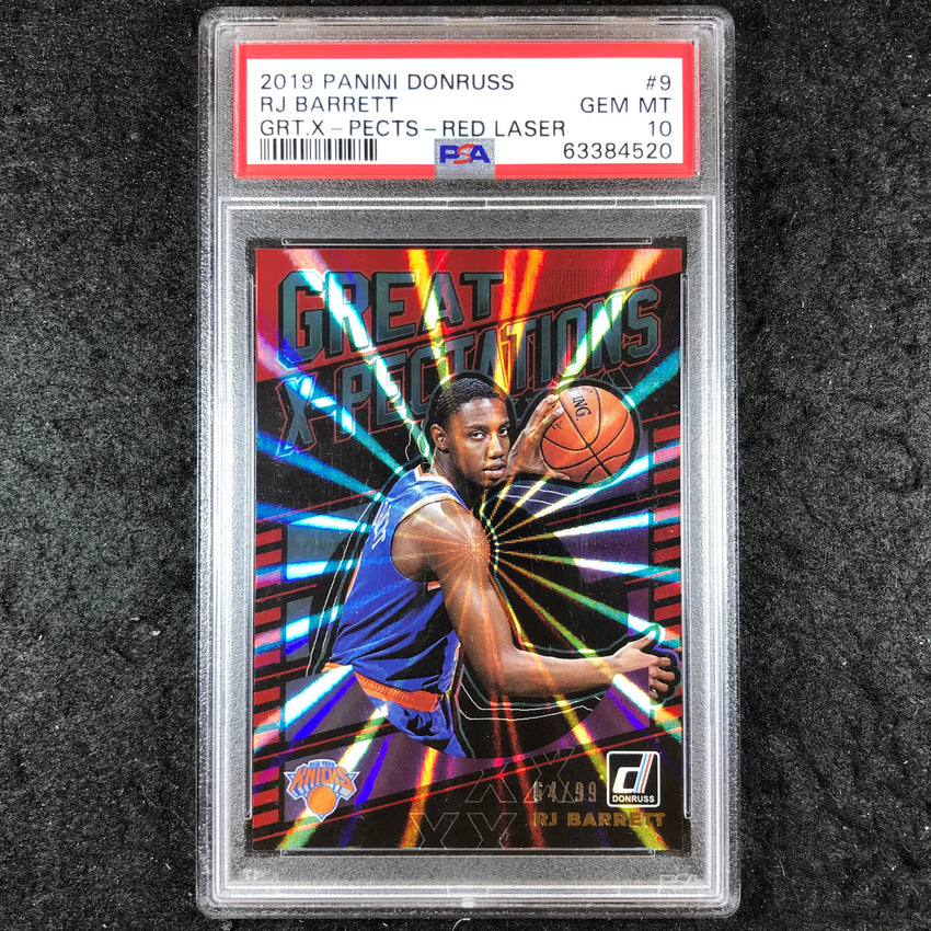 2019 Donruss RJ BARRETT Rookie Great X-Pectations Red 64/99 #9 PSA 10 (520)