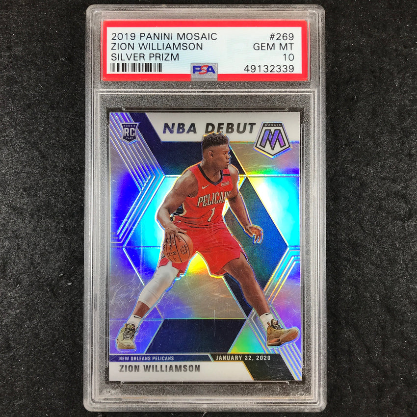 2019 Mosaic ZION WILLIAMSON Rookie NBA Debut Silver Prizm #269 PSA 10 (339)