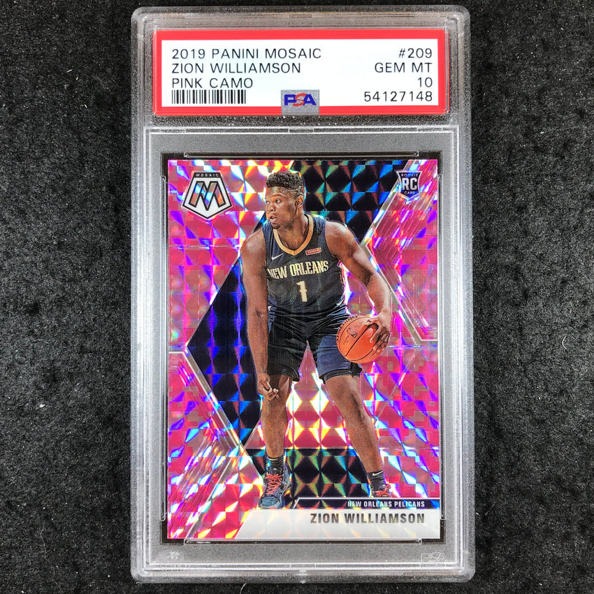 2019 Mosaic ZION WILLIAMSON Rookie Pink Camo #209 PSA 10 (148)