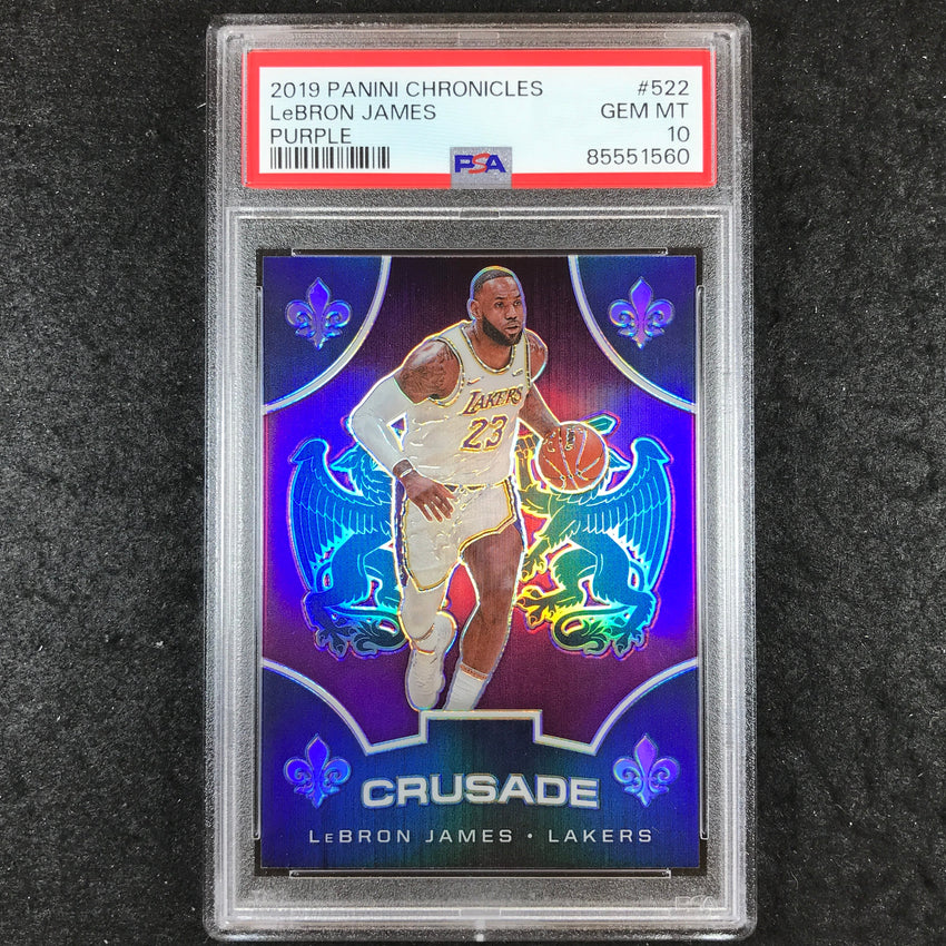 2019 Panini Chronicles LEBRON JAMES Crusade Purple #522 PSA 10 (560)