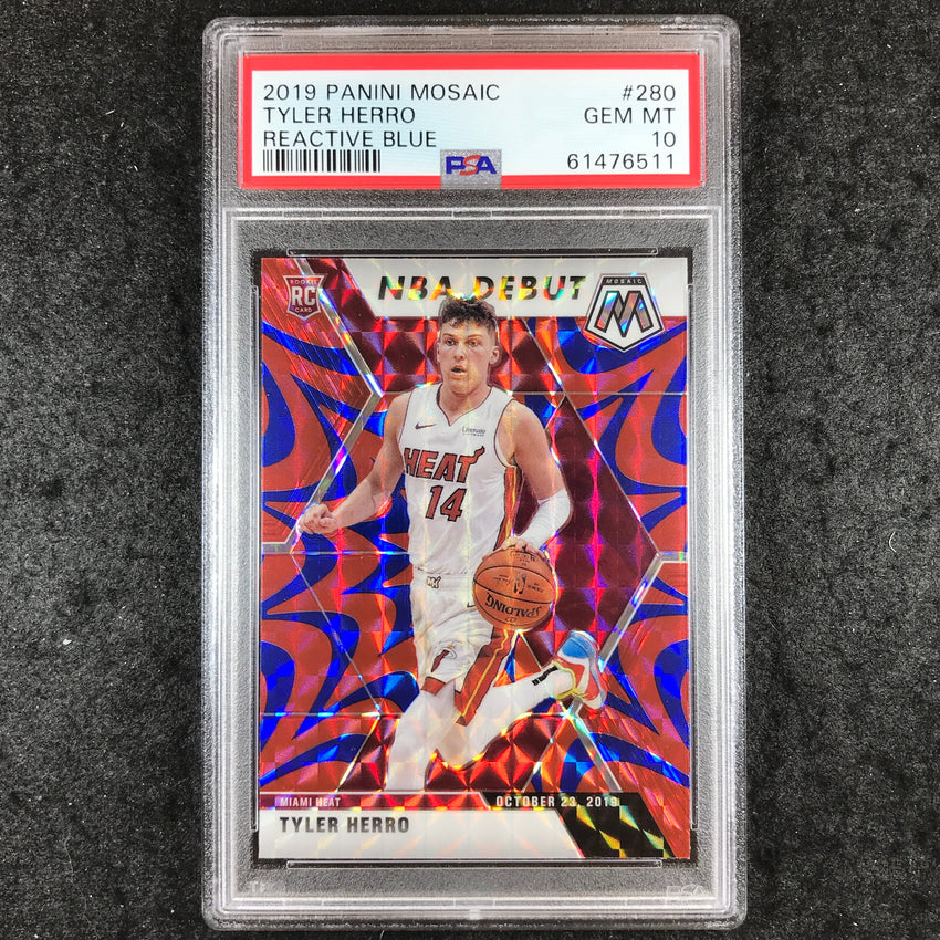2019 Panini Mosaic TYLER HERRO Rookie Reactive Blue #280 PSA 10 (511)