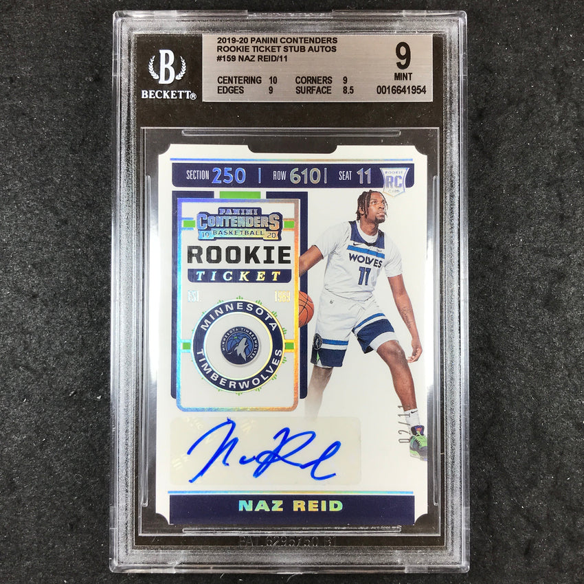 2019 Panini Contenders NAZ REID Rookie Ticket Stub Auto 2/11 #159 BGS 9 (954)