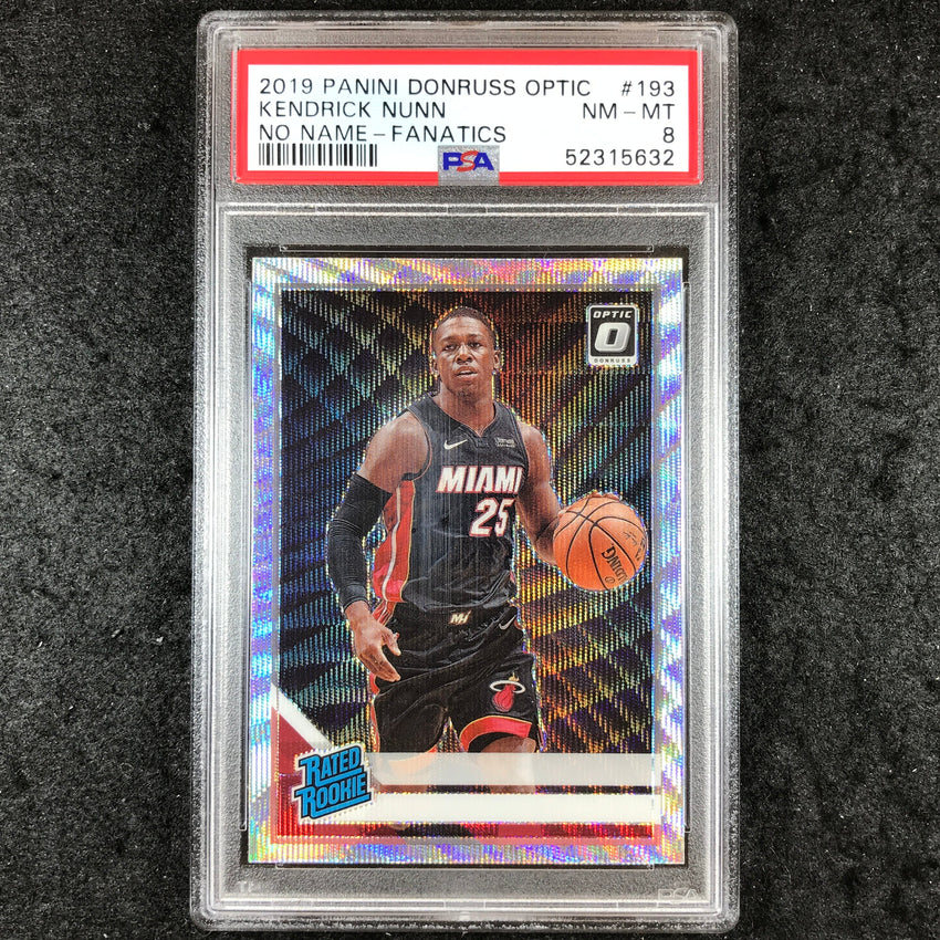 2019 Donruss Optic KENDRICK NUNN Rated Rookie No Name Fanatics #193 PSA 8 (632)