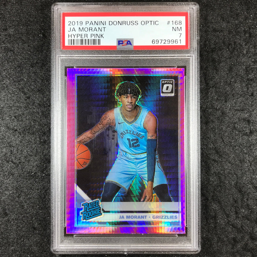 2019 Panini Donruss Optic JA MORANT Rated Rookie Hyper Pink #168 PSA 7 (961)