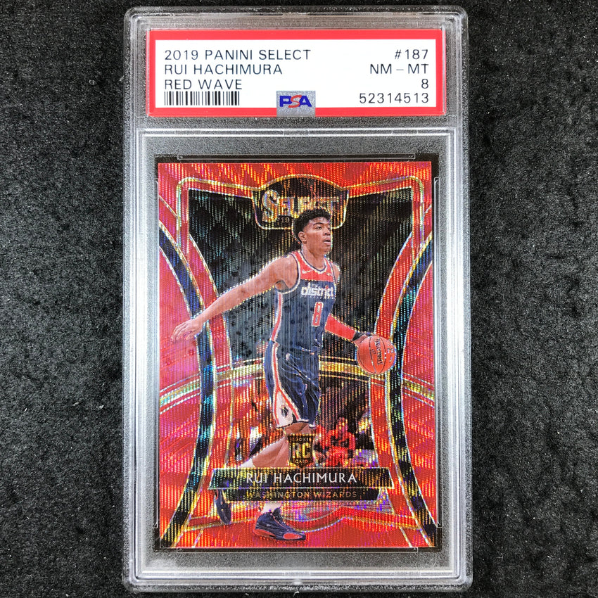 2019 Panini Select RUI HACHIMURA Rookie Red Wave #187 PSA 8 (513)